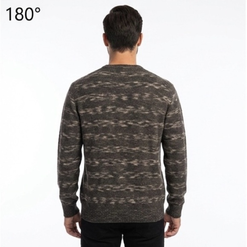 Zegna Lightweight Wool Blend V-Neck in an Earthy Multi-Tonal Knit - Size 50/M - Picture 12 of 14